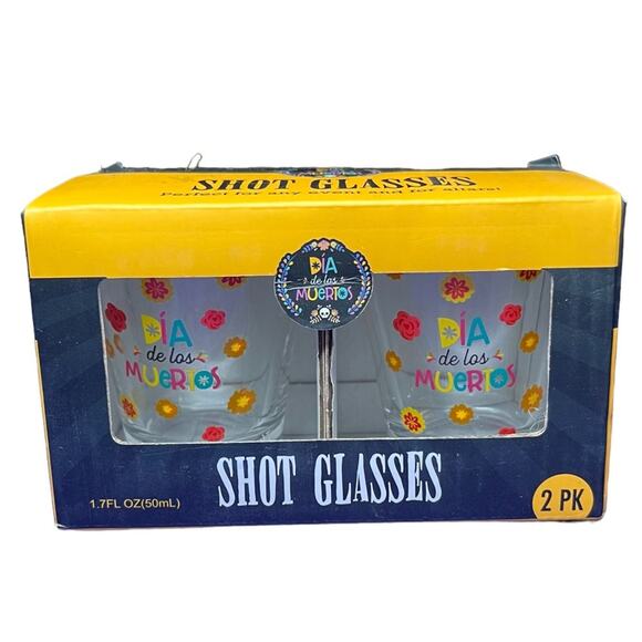 Dia de los muertos Shot Glasses 2 PK - Picture 1 of 4